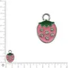 Image de Breloque fraise L. 14 mm - Rose clair