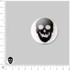 Image de Perle plate Ø 12 mm - Tête de mort noire