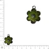 Image de Pendentif fleur émaillée Ø 20 mm - Vert