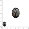 Image de Perle métal ovale émaillée L. 19 mm - Marron et beige