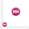 Image de Médaille en nacre - Fleur blanche sur fond fuchsia - Ø 17 mm