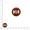 Image de Médaille en nacre - Fleur blanche sur fond marron - Ø 17 mm