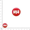 Image de Médaille en nacre - Fleur blanche sur fond rouge - Ø 17 mm