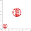 Image de Médaille en nacre - Fleurs blanches sur fond rouge - Ø 17 mm