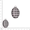 Image de Pendentif époxy motif pied de poule L. 29 mm - Noir et vieux rose