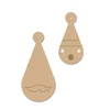 Image de Support à décorer en bois médium - Pendentif Père Noël - 13,5 x 6,5 cm