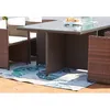 Image de Miami 6 Marron/Blanc : Salon Encastrable 6 Personnes En RÃ©sine TressÃ©e Marron Poly Rotin