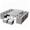 Image de Table Et Chaises 12 Places Encastrables RÃ©sine Gris-Blanc Miami