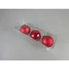 Image de 3 Boules de NoÃ«l Verre - Diam. 80 mm - Rouge