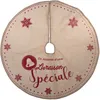 Image de Tapis pour sapin de NoÃ«l - Diam. 90 cm - Marron et rouge