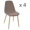 Image de Lot de 4 - Chaise design scandinave Roka - Taupe