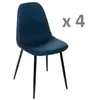 Image de Lot de 4 - Chaise Nokas - Pied en mÃ©tal - Bleu navy