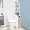Image de Meuble Wc ÃtagÃ¨re Willy Bois Gain De Place Pour Toilette 2 Portes HÃªtre