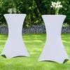 Image de Lot De 2 Housses Blanches Pour Table Haute Pliante 105 Cm