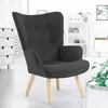 Image de Fauteuil scandinave IVAR en tissu gris anthracite