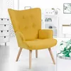 Image de Fauteuil scandinave IVAR en tissu jaune