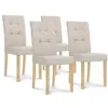 Image de Lot De 4 Chaises Polga CapitonnÃ©es Beiges Pour Salle Ã Manger