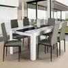 Image de Table Ã  manger GEORGIA 6 personnes blanche et noire 140 CM