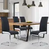 Image de Lot De 4 Chaises Mia Noires LiserÃ© Blanc Pour Salle Ã Manger