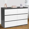 Image de Commode 6 Tiroirs Tomi Bois Blanc Et Gris
