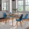 Image de Lot de 4 chaises SARA bleu canard pour salle à manger