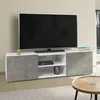 Image de Meuble Tv Eli Blanc Portes Effet BÃ©ton