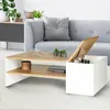 Image de Table basse bar contemporaine IZIA avec coffre bois et blanc