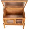 Image de Niche Autochauffante En Bois Pour Chat Avec Porte Et FenÃªtre