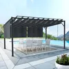 Image de Pergola Luxe Lames Orientables Cefalu 3x4 M Et 4 Stores Gris Anthracite