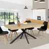 Image de Table A Manger Alix 6-8 Personnes Pied Araignee Bois Et Noir 160 Cm