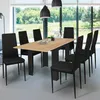 Image de Table A Manger Extensible Dona 6-8 Personnes Noire Plateau Facon Hetre 80-160 Cm