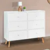 Image de Commode 6 tiroirs EMMIE scandinave bois blanc