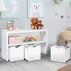 Image de Meuble de rangement enfant MANA en bois blanc 3 tiroirs cubes sur roulettes