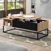 Image de Table Basse Plateau Relevable Boston Avec Rangements Design Industriel