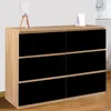 Image de Commode 6 tiroirs TOMI bois faÃ§on hÃªtre et noir