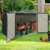 Image de Abri De Jardin En Métal Verrouillable 2.21 M² - Multi-Rangement Pour Stockage Vélos, Outils, Poubelles - 210 X 105 X H.130 Cm