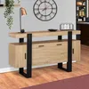 Image de Buffet PHOENIX XL 4 portes bois et noir 140 cm