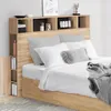 Image de TÃªte de lit CLEO 165 CM avec rangements hÃªtre et noir