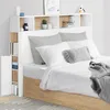 Image de TÃªte de lit CLEO 165 CM avec rangements blanc et hÃªtre