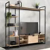 Image de Ensemble Meuble Tv Detroit Avec ÃtagÃ¨res Design Industriel