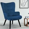 Image de Fauteuil scandinave ANIA en velours bleu