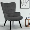 Image de Fauteuil scandinave ANIA en velours gris