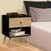 Image de Lot de 2 tables de chevet EMMIE 1 tiroir scandinaves bois et noir
