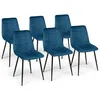 Image de Lot de 6 chaises MILA en velours bleu pour salle Ã  manger