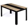 Image de Table à manger GEORGIA 8 personnes noire et imitation hêtre 160 x 90 cm