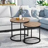 Image de Lot De 2 Tables Basses Gigognes Detroit Rondes 40/45 Design Industriel