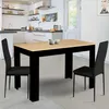 Image de Table Ã  manger ROZY 4 personnes noire plateau faÃ§on hÃªtre 110 cm