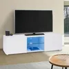 Image de Meuble Tv Eli Blanc ÃtagÃ¨re En Verre Avec Led