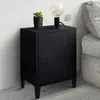 Image de Table de chevet ESTER 1 porte en mÃ©tal noir design industriel
