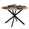 Image de Table à manger ALIX ronde 4-6 personnes pied araignée bois et noir 120 cm